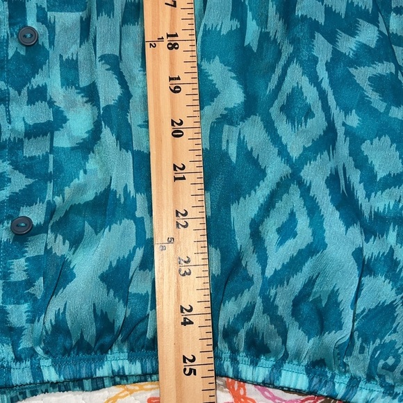 Dots size 2X pullover cold shoulder scoop neck sheer short sleeve blouse blue - Picture 7 of 13